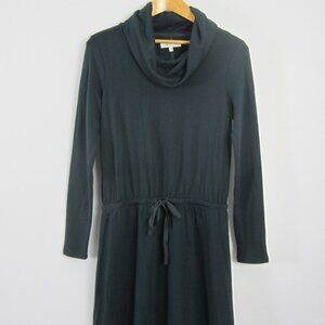 New Lou & Grey LOFT Womens S Dark Green Cowl Neck Soft Jersey Knit Drawstring